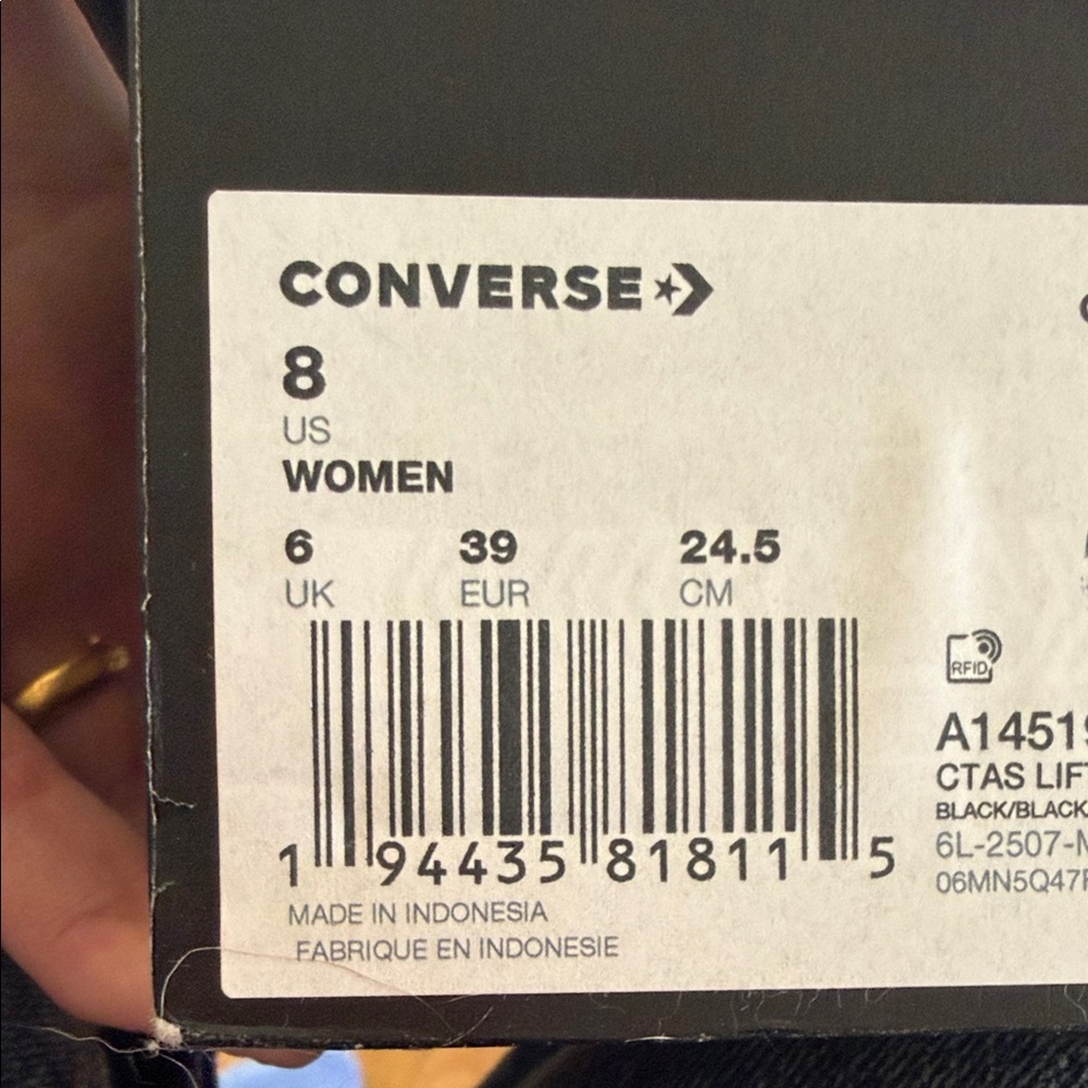 Converse Black High Top Platform Sneakers - Picture 6 of 6